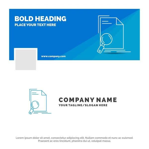 Modelo Azul Logotipo Negócio Para Análise Documento Arquivo Encontrar Página — Vetor de Stock