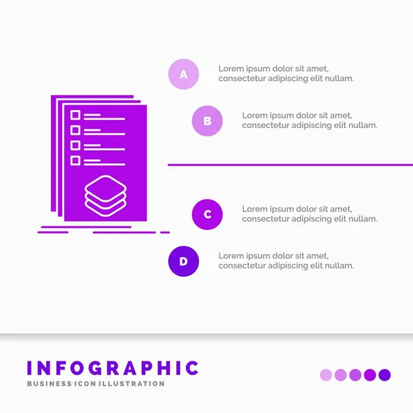 Categorías Verificación Lista Listado Marca Plantilla Infografías Para Sitio Web — Vector de stock