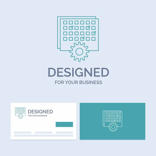 Evento Gestione Elaborazione Pianificazione Tempistica Business Logo Line Icon Simbolo — Vettoriale Stock