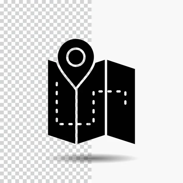 Carte Camping Plan Piste Emplacement Glyph Icon Sur Fond Transparent — Image vectorielle