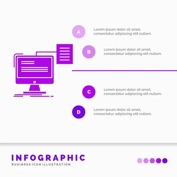 Curriculum Archiviazione Stampa Modello Infografica Del Documento Sito Web Presentazione — Vettoriale Stock