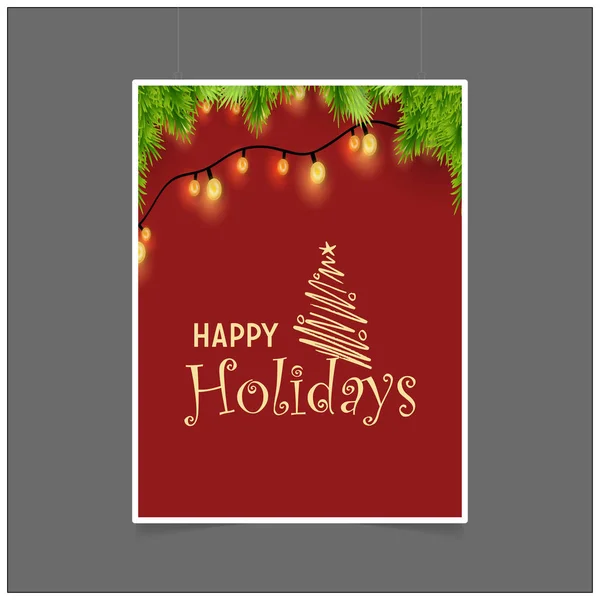 Happy Holiday Christmas Tree Background — Stock Vector