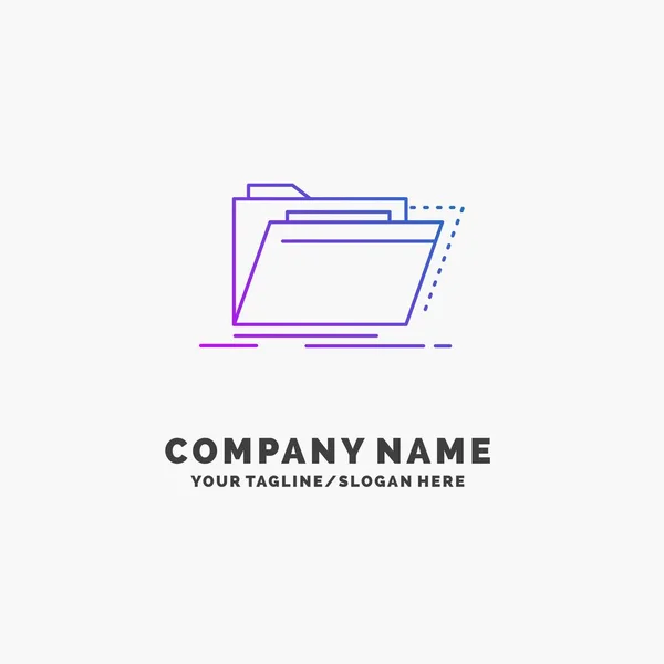 Archive Catalog Directory Files Folder Purple Business Logo Template Place — Stock Vector