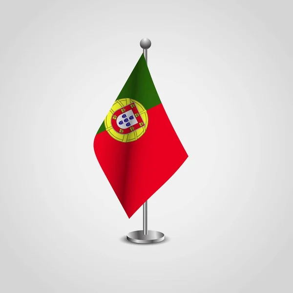 Portugal Bandera Polo Ilustración — Vector de stock