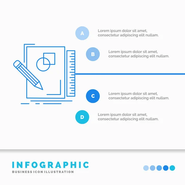 Bosquejo Boceto Diseño Dibujo Geometría Infografías Plantilla Para Sitio Web — Vector de stock