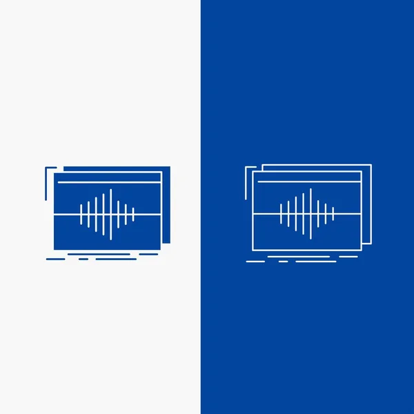 Audio Fréquence Hertz Séquence Ligne Onde Bouton Web Glyph Couleur — Image vectorielle