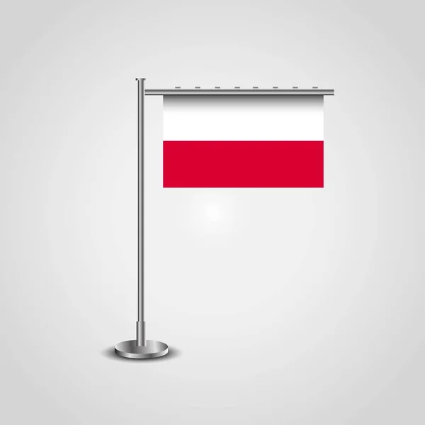 Polonia Bandera Poste Vector Ilustración — Archivo Imágenes Vectoriales