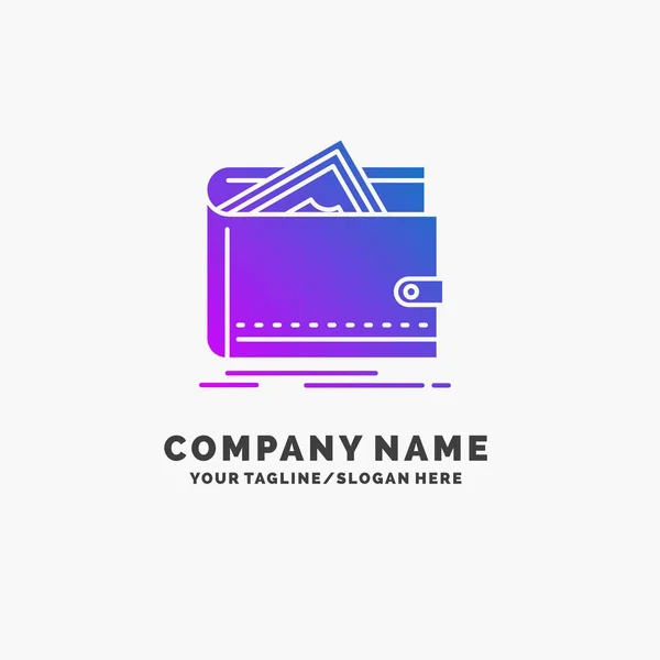 Dinheiro Finanças Dinheiro Pessoal Bolsa Purple Business Logo Template Lugar — Vetor de Stock