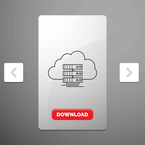 Cloud Stockage Informatique Données Flux Line Icon Dans Carousal Pagination — Image vectorielle