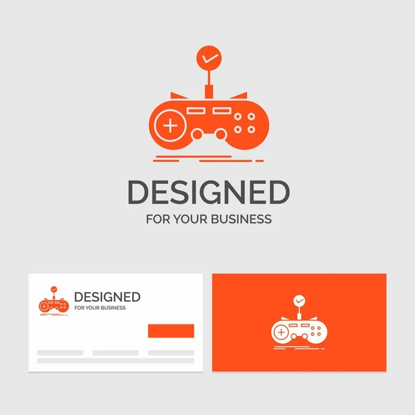Plantilla Del Logotipo Del Negocio Para Cheque Controlador Juego Gamepad — Vector de stock