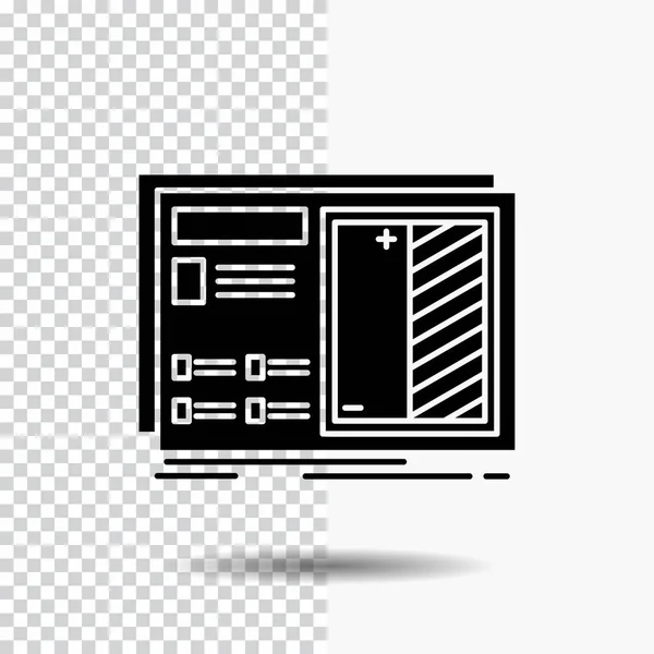 Plano Diseño Dibujo Plano Prototipo Glyph Icon Sobre Fondo Transparente — Vector de stock