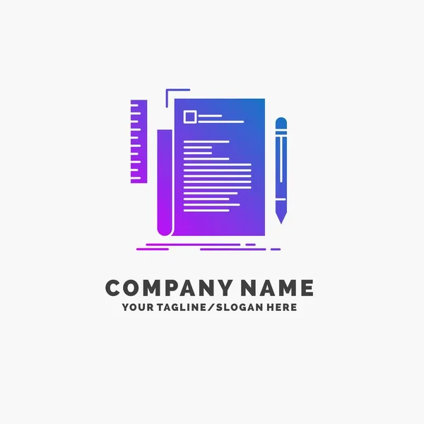 Code Coding File Programming Script Purple Business Logo Template Place — Stock Vector