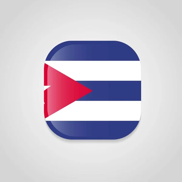 Flaga Kuby Projektowanie Okrągły Przycisk — Wektor stockowy