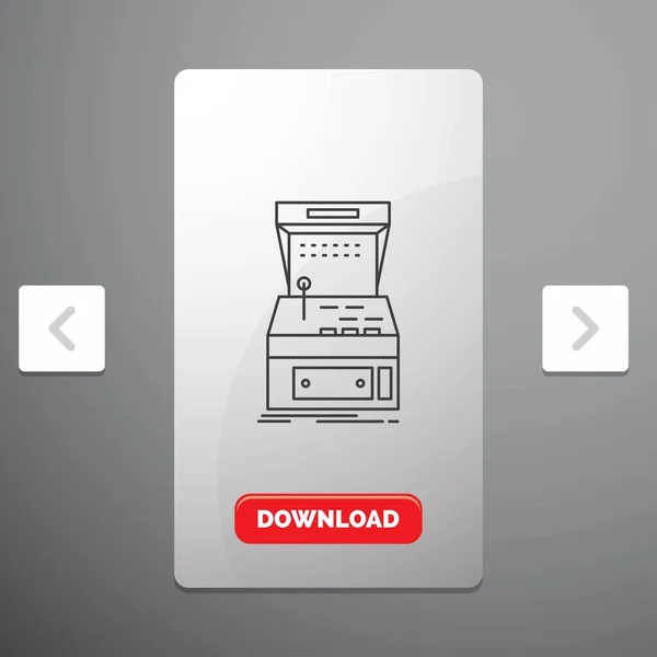 Arcade Console Jeu Machine Jeu Line Icon Dans Carousal Pagination — Image vectorielle