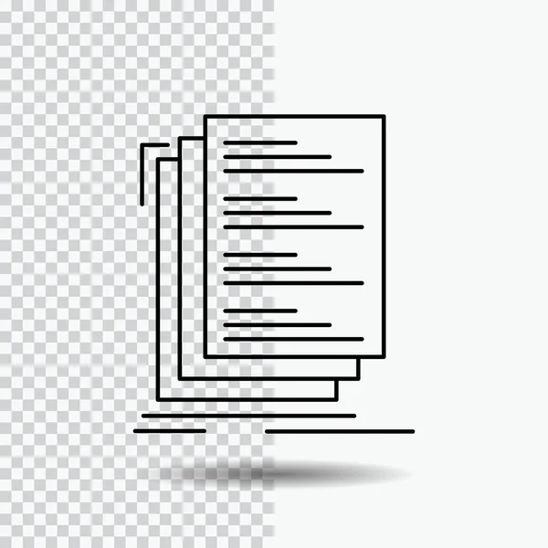 Code Codage Compilation Fichiers Liste Icône Ligne Sur Fond Transparent — Image vectorielle