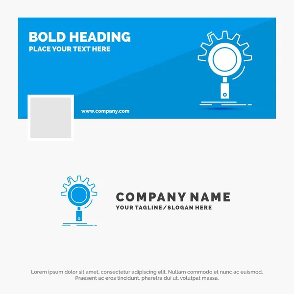 Blue Business Logo Template Seo Search Optimization Process Setting Facebook — Archivo Imágenes Vectoriales