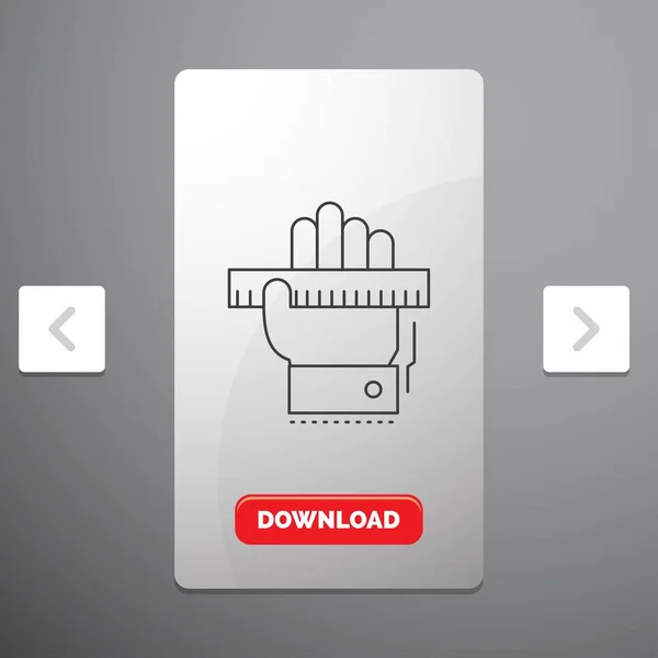 Istruzione Mano Imparare Imparare Righello Linea Icona Carousal Pagination Slider — Vettoriale Stock