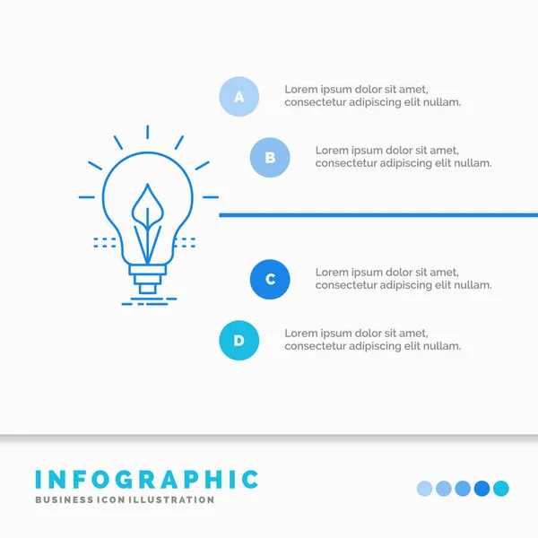 Bulbo Ideia Eletricidade Energia Luz Infográficos Modelo Para Site Apresentação — Vetor de Stock