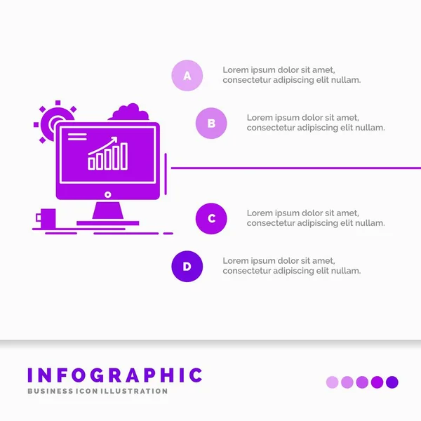 Analytics Diagramm Seo Web Einstellung Von Infografiken Vorlage Für Website — Stockvektor