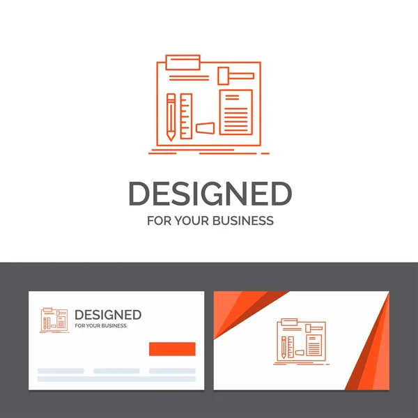 Business Logo Sjabloon Voor Bouwen Bouwen Diy Ingenieur Workshop Oranje — Stockvector