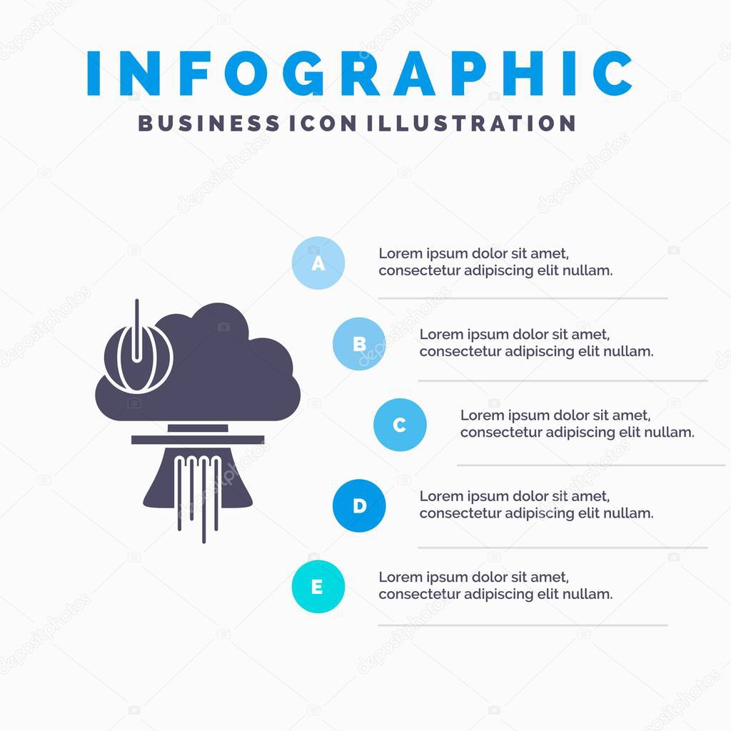 Bomb, explosion, nuclear, special, war Infographics Template for Website and Presentation. GLyph Gray icon with Blue infographic style vector illustration.