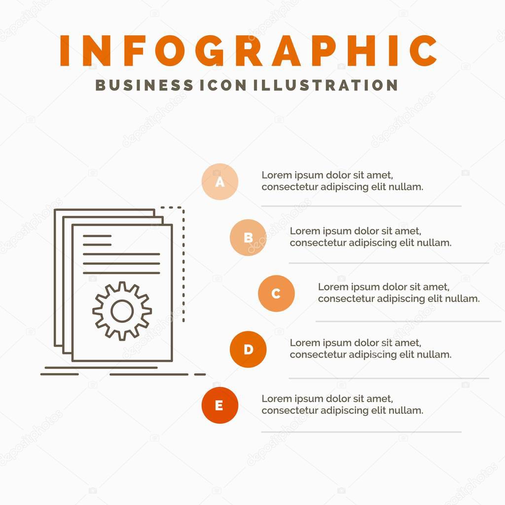 Vector of App, build, developer, program, script Infographics Template for Website and Presentation. Line Gray icon with Orange infographic style vector illustration App, build, developer, program, script Infographics Template for Website and Presentation. Line Gray icon with Orange infographic style vector illustration stock vector