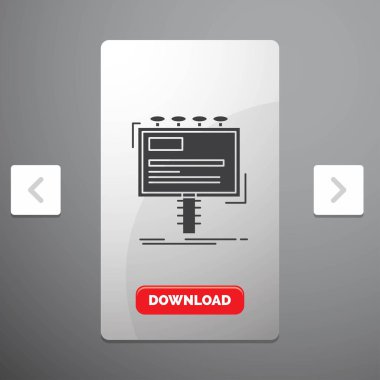 Reklam, reklam, reklam, reklam panosuna, promo rekreasyon Pagination Slider tasarımı ve kırmızı Download düğme glif simgesini