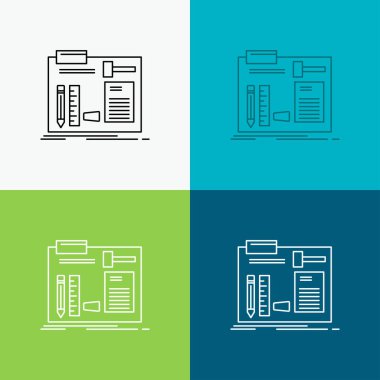 Yapı, yapı, DIY, mühendis, atölye simgesi üzerinde çeşitli arka plan. Çizgi stili tasarım, Web ve uygulama Eps 10 vektör çizim için tasarlanmış