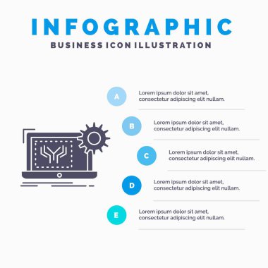 Plan, devre, Elektronik Mühendisliği, donanım Infographics şablon web sitesi ve sunum için. Glif gri mavi Infographic stil vektör çizim simgesiyle.
