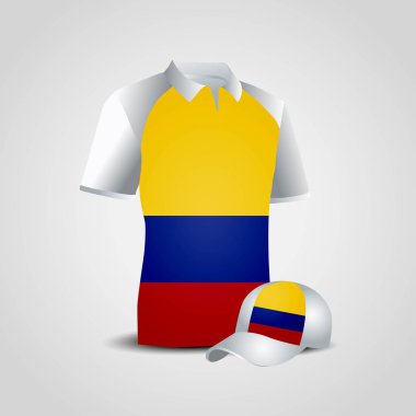 Kolombiya bayrak gömlek tasarlamak vektör