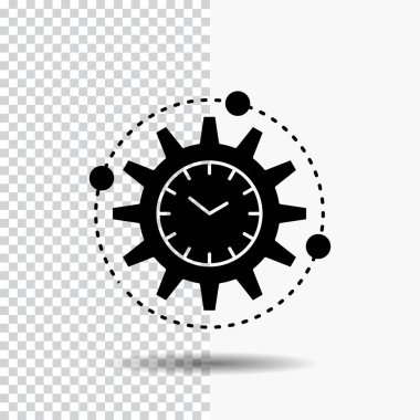 Verimlilik, işleme, verimlilik, yönetim, şeffaf arka plan üzerinde glif simgesi proje. Siyah simgesi