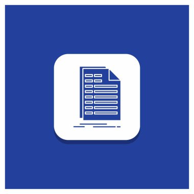 Bill, mavi yuvarlak düğmesini excel, dosya, fatura, deyim glif simgesi