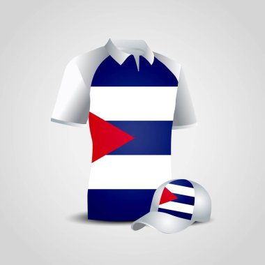Küba spor T-shirt ve Cap vektör tasarımı