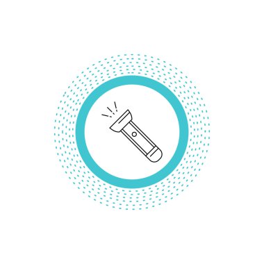 kamp, hiking satırı simgesi meşale, ışık, flaş. İzole vektör çizim