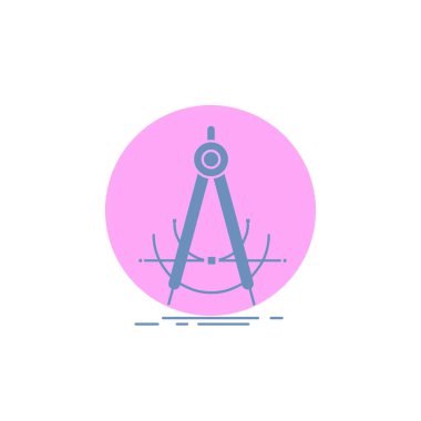 Hassas, accure, geometri, pusula, ölçüm glif simgesi.