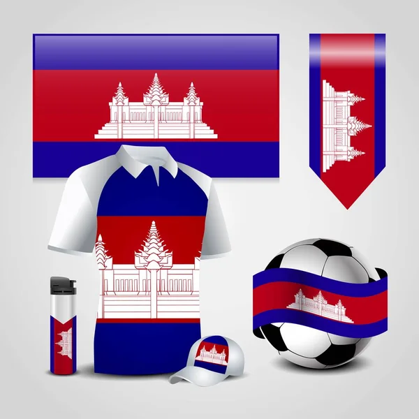 Camboya Vector Diseño Bandera — Vector de stock