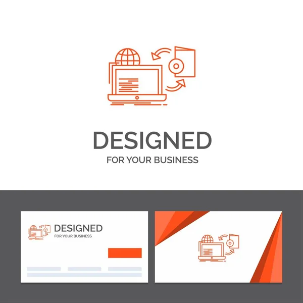 Logo Şablonu Için Disk Online Oyun Yayımlamak Yayımlama Turuncu Kartvizit — Stok Vektör