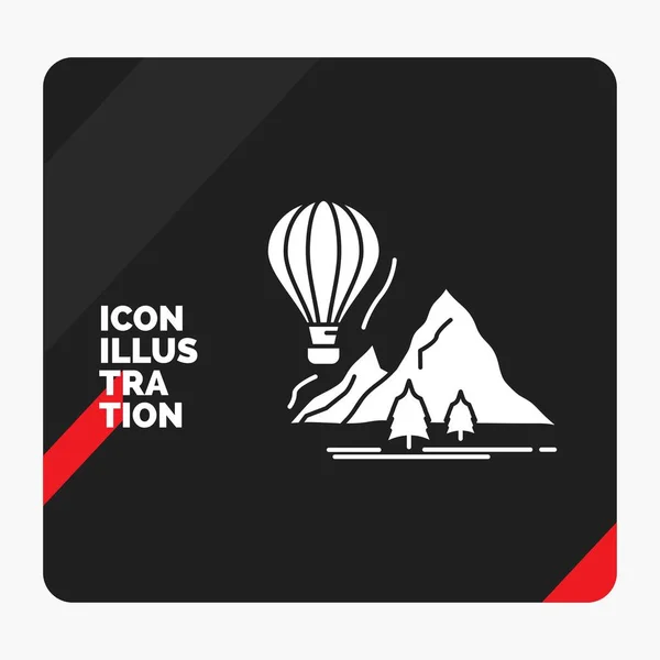 Rood Zwart Creatieve Presentatie Achtergrond Voor Explore Reizen Bergen Camping — Stockvector