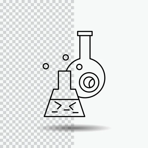 Becher Labor Test Röhrchen Wissenschaftliches Liniensymbol Auf Transparentem Hintergrund Abbildung — Stockvektor
