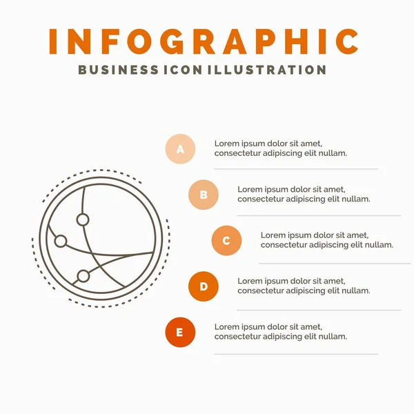 Całym Świecie Komunikacja Połączenia Internet Sieci Infografiki Szablon Dla Strony — Wektor stockowy