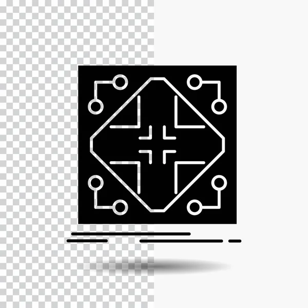 Daten Infrastruktur Netzwerk Matrix Gittersymbol Auf Transparentem Hintergrund Schwarzes Symbol — Stockvektor