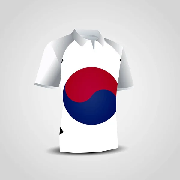 Coreia Sul Bandeira Camiseta — Vetor de Stock