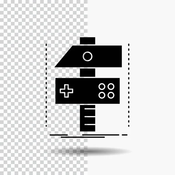 Bygg Hantverk Utveckla Utvecklare Spel Glyph Ikonen Transparent Bakgrund Svart — Stock vektor