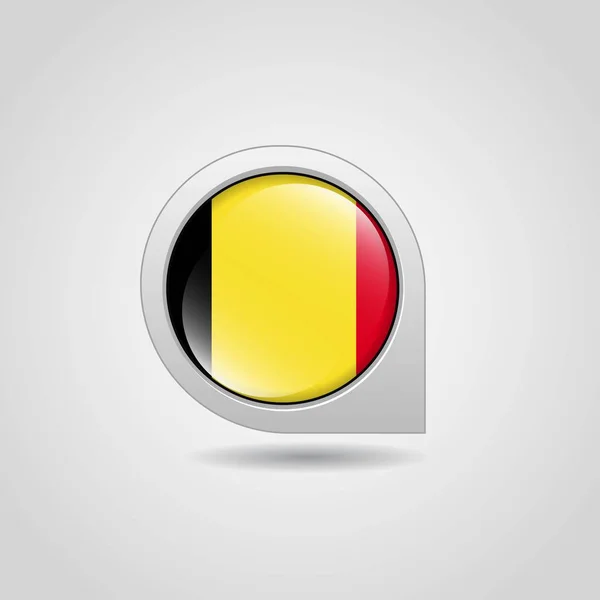 Belgique Drapeau Carte Pointeur Design Vecteur — Image vectorielle