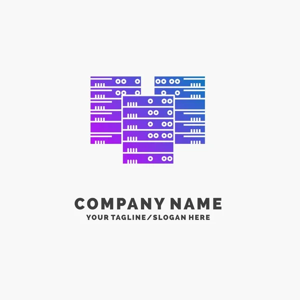 Centro Centro Dados Banco Dados Servidor Purple Business Logo Template — Vetor de Stock