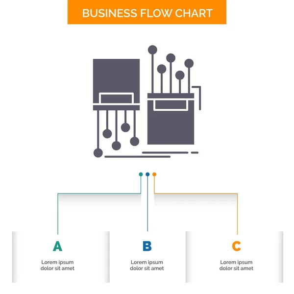 Digital Fibra Eletrônico Pista Cabo Business Flow Chart Design Com — Vetor de Stock