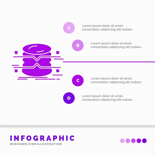 Database Data Architecture Infographics Monitoring Infographics Template Website Presentation Glyph — Stock Vector