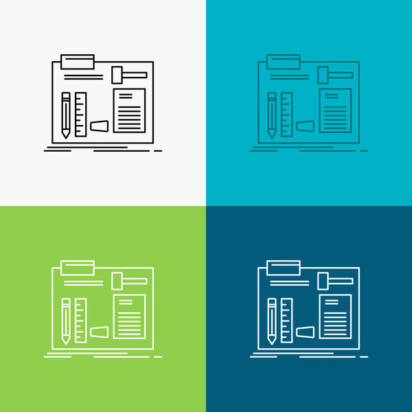 Строитель, строитель, инженер, мастер цеха Икона на разном фоне. Дизайн линии, разработанный для веб и приложений. Векторная иллюстрация Eps 10
