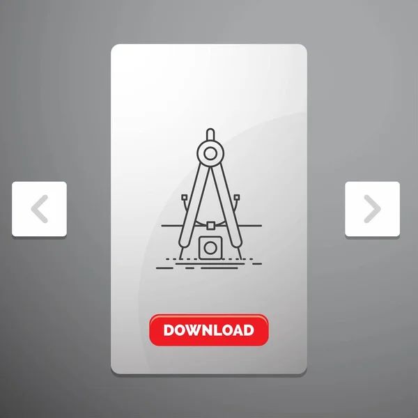 Design Measure Product Refinement Development Line Icon Carousal Pagination Slider — 图库矢量图片