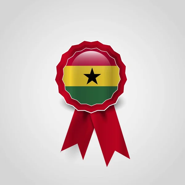 Bandera Ghana Bandera Banner Badge — Vector de stock